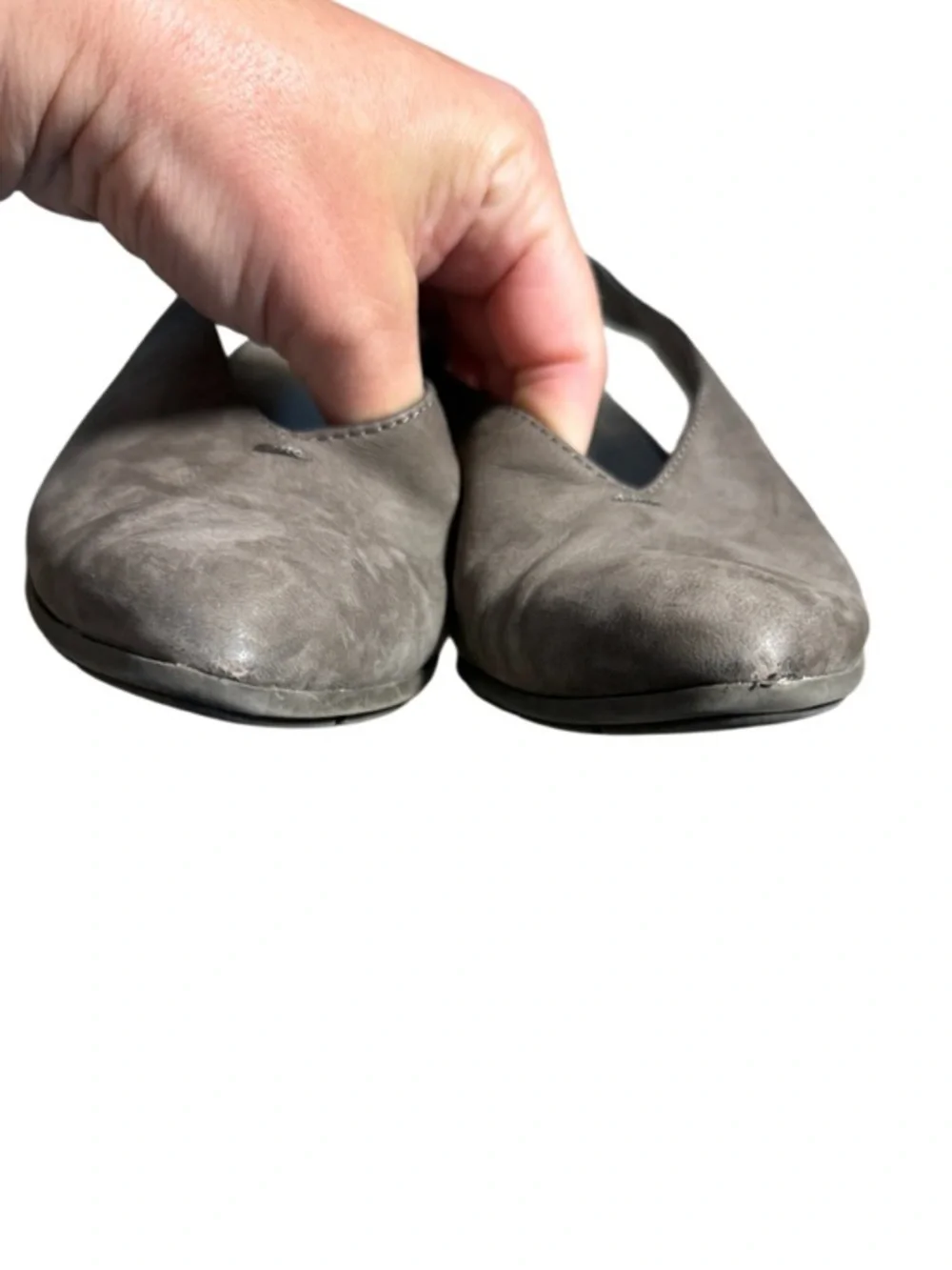 Eileen Fisher Taupe Grey‎ Suede Slingback Gatwick Wedges Size 7 Lagenlook Luxury